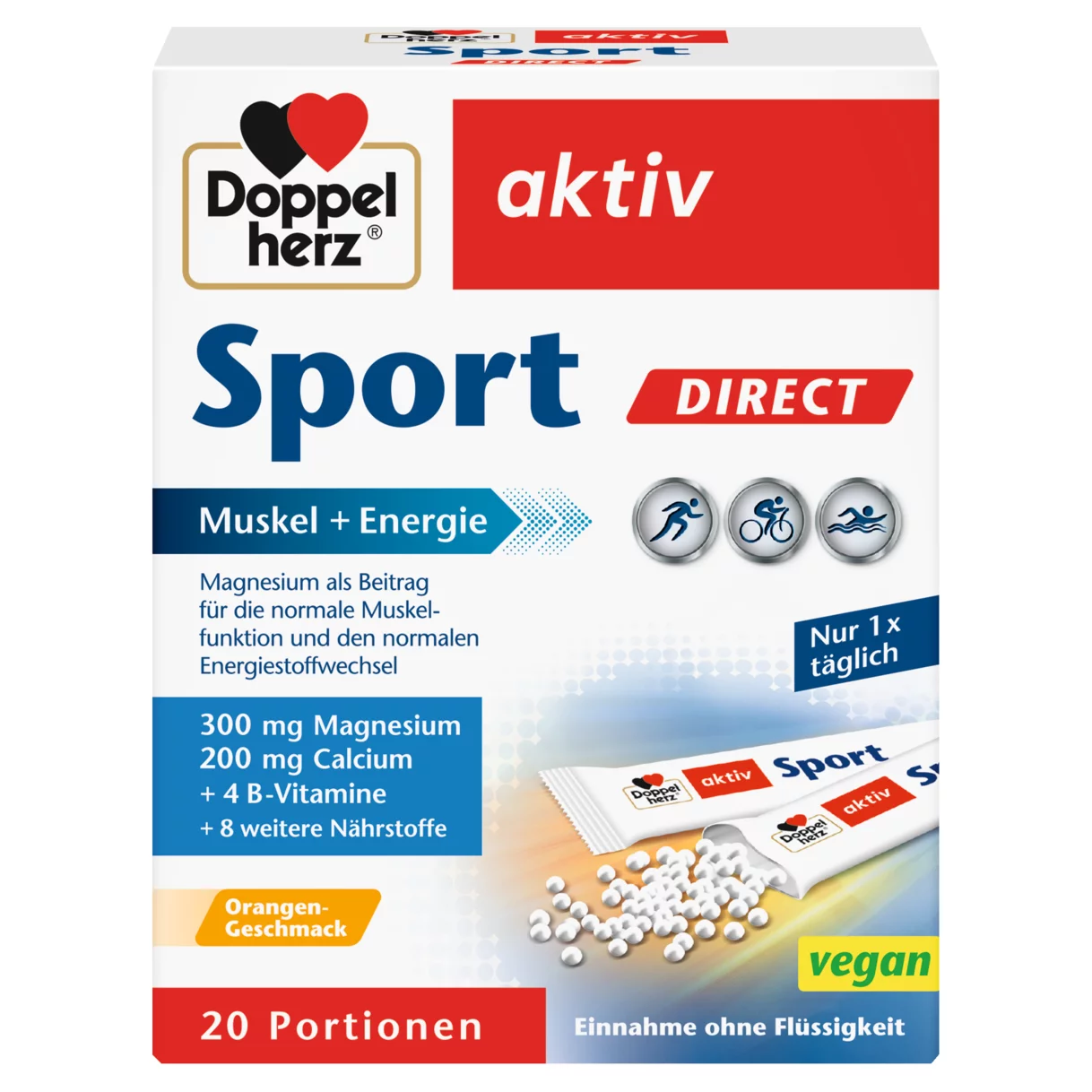 Abbildung der Produktverpackung Doppelherz aktiv Sport DIRECT Frontansicht